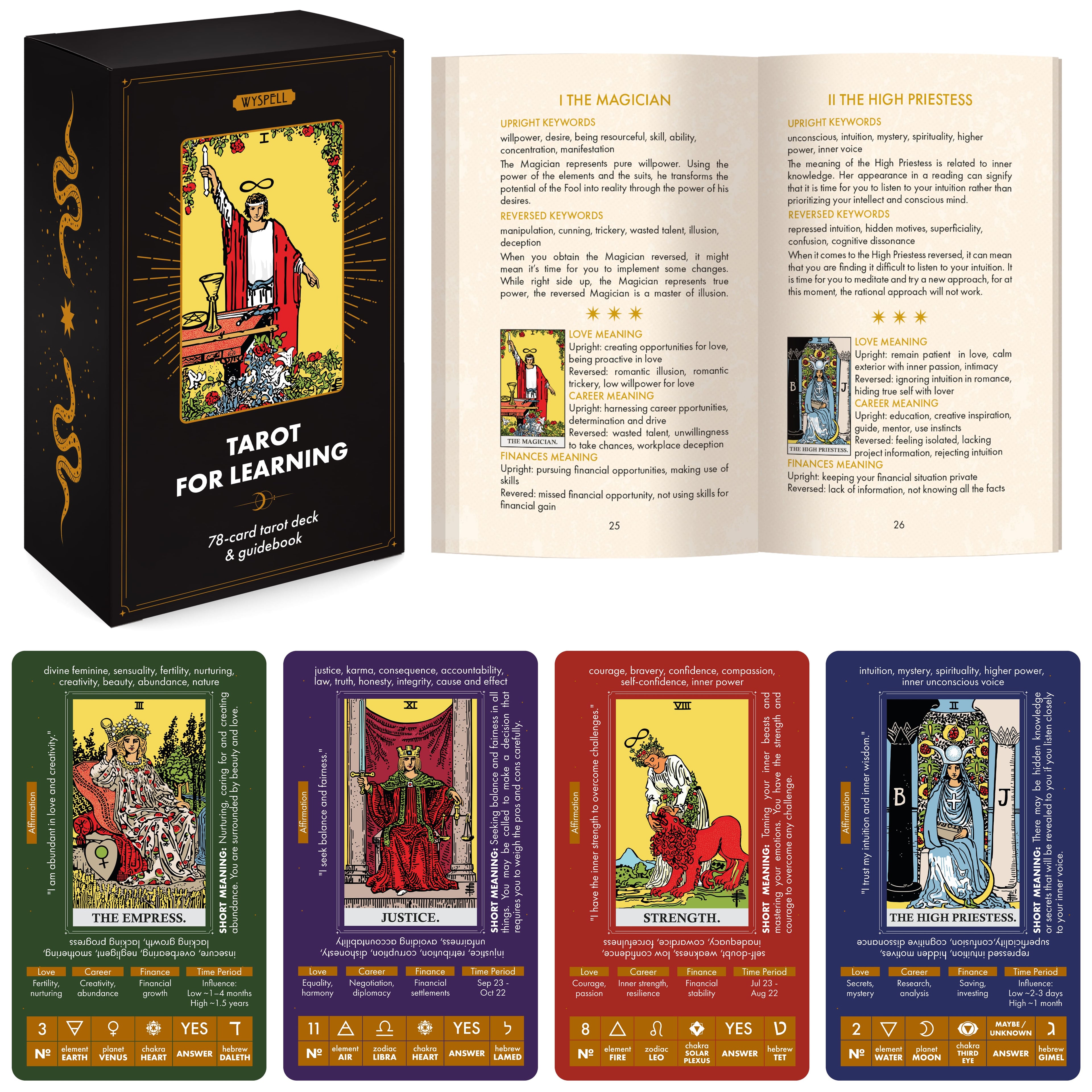 Learning Tarot Deck (112-Page Guide)
