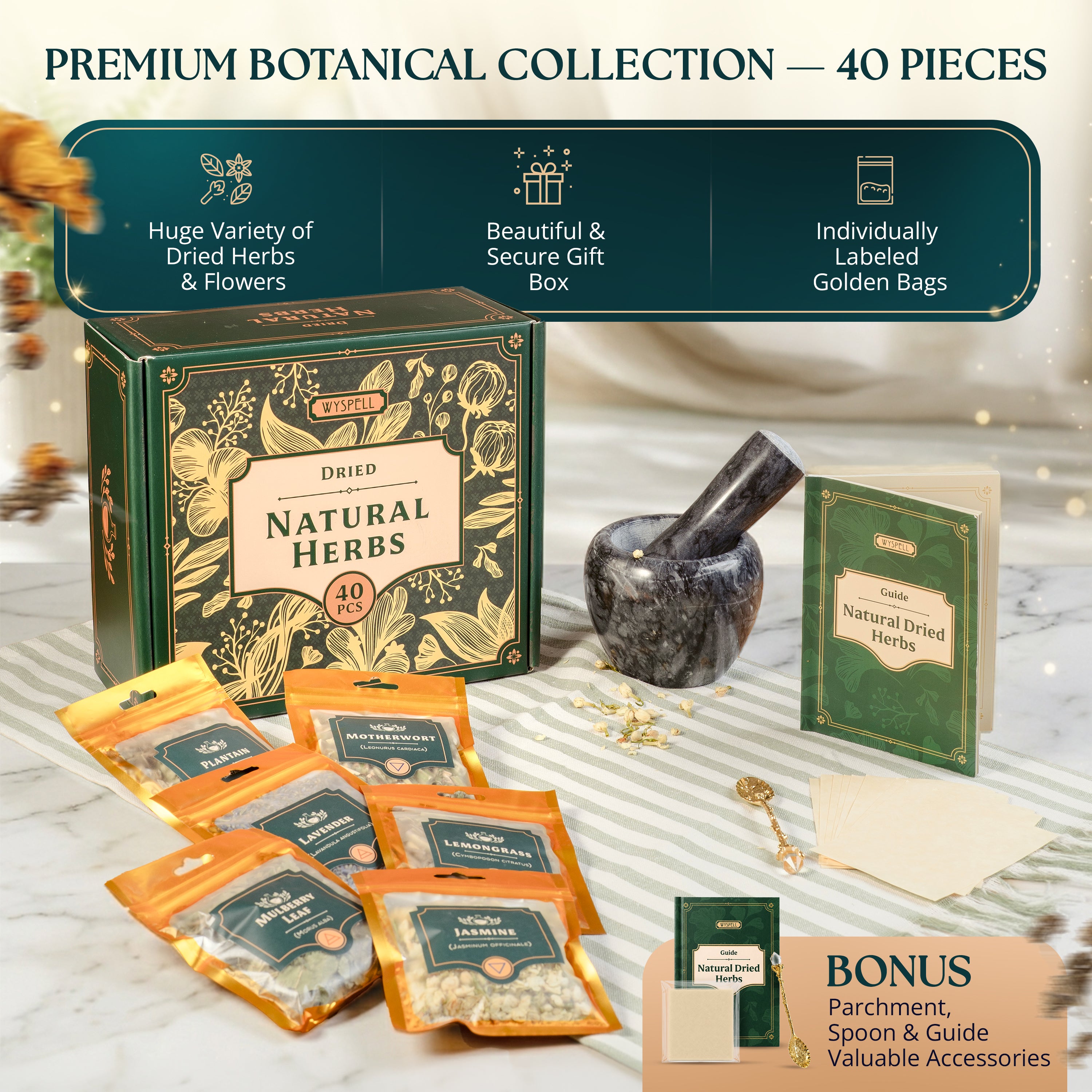 40 PCS Dried Herbs