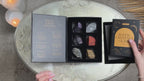 Wyspell Zodiac Crystal Sets: gift boxes, crystal selection and guide demonstration across zodiac signs