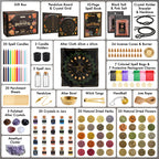 Contents of the Floral 160-piece Witchcraft Kit, including crystals, herbs, flowers and ritual tools