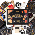 Wyspell 160-piece Complete Witchcraft Kit in Floral packaging with included tools and supplies