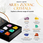 Wyspell Aries zodiac crystal set — six named stones and zodiac presentation