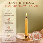 Wyspell pure beeswax candle and brass holder with digital self-care journal